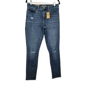 Levis Womens Blue Jeans Size 8 Medium 311 Skinny Shaping W29 L30 Distressed Deni
